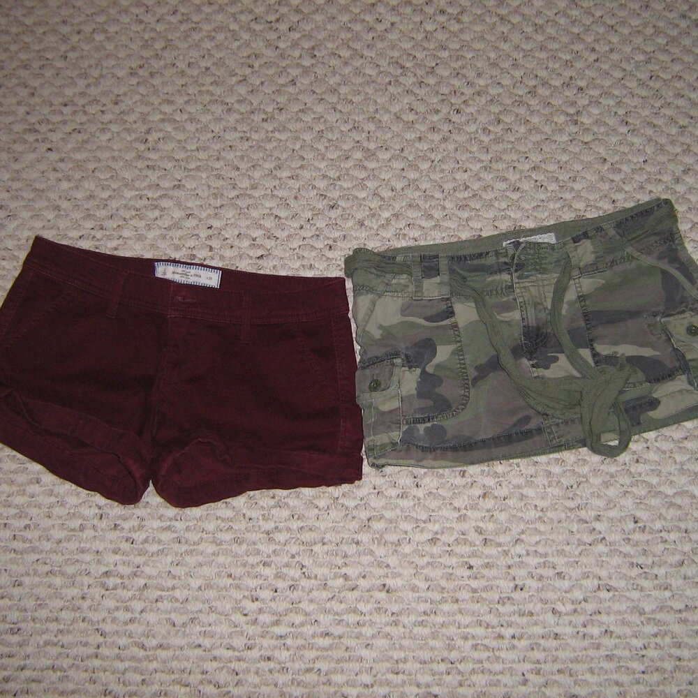 abercrombie and fitch mini cargo skirt and shorts
